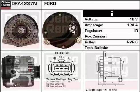 Remy DRA4237N - Генератор www.autospares.lv