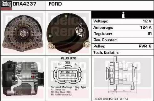 Remy DRA4237N - Alternator www.autospares.lv