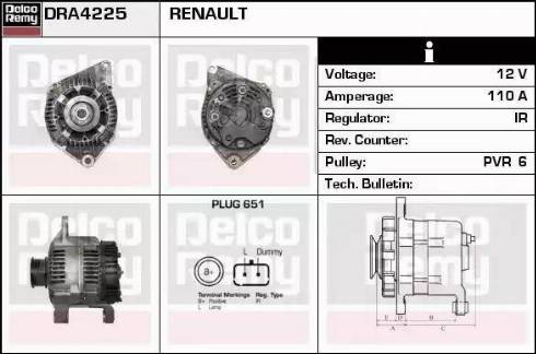 Remy DRA4225 - Ģenerators www.autospares.lv