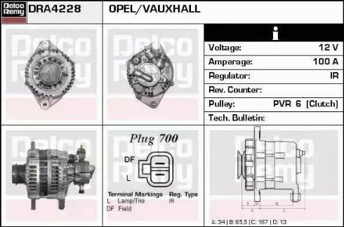 Remy DRA4228 - Генератор www.autospares.lv