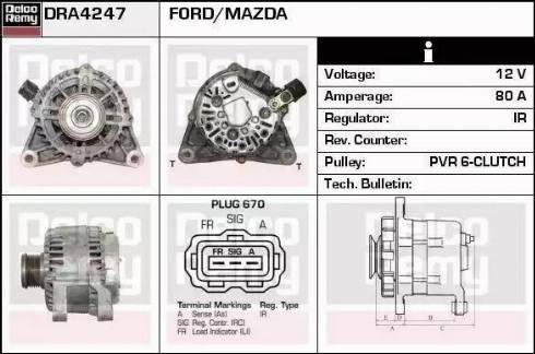 Remy DRA4247 - Ģenerators autospares.lv