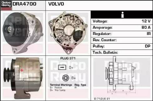 Remy DRA4700 - Alternator www.autospares.lv