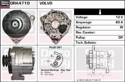 Remy DRA4710 - Alternator www.autospares.lv