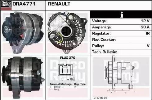 Remy DRA4771 - Alternator www.autospares.lv