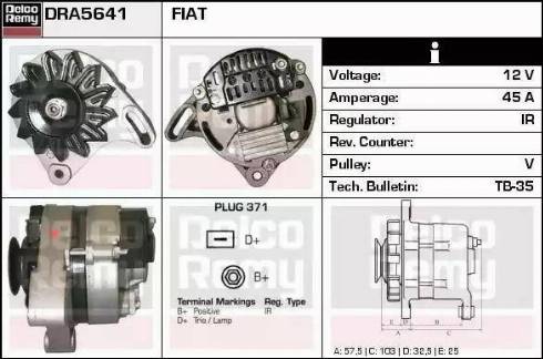 Remy DRA5641 - Генератор www.autospares.lv