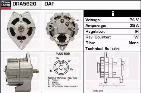 Remy DRA5620 - Генератор www.autospares.lv