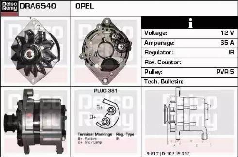 Remy DRA6540 - Генератор www.autospares.lv