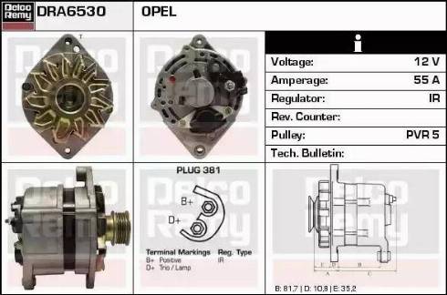 Remy DRA6530 - Генератор www.autospares.lv