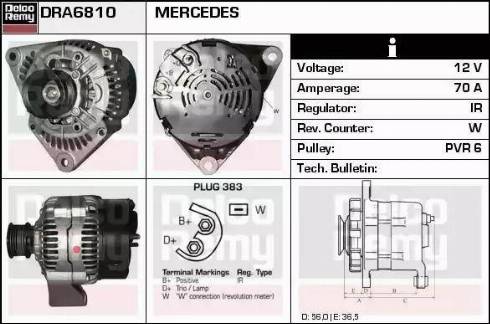 Remy DRA6810 - Генератор www.autospares.lv