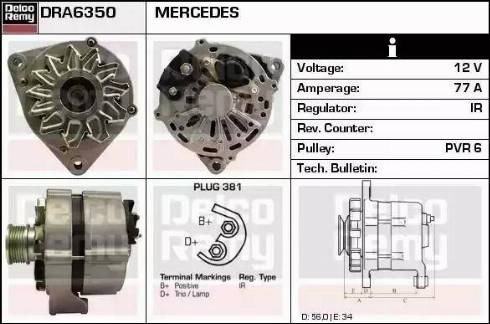 Remy DRA6350 - Генератор www.autospares.lv