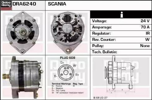 Remy DRA6240 - Alternator www.autospares.lv