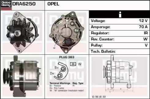 Remy DRA6250 - Генератор www.autospares.lv