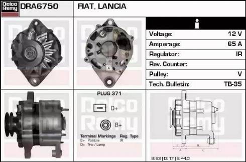 Remy DRA6750 - Ģenerators www.autospares.lv