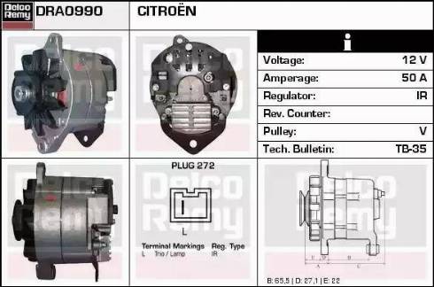 Remy DRA0990 - Alternator www.autospares.lv