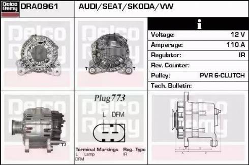 Remy DRA0961 - Ģenerators autospares.lv