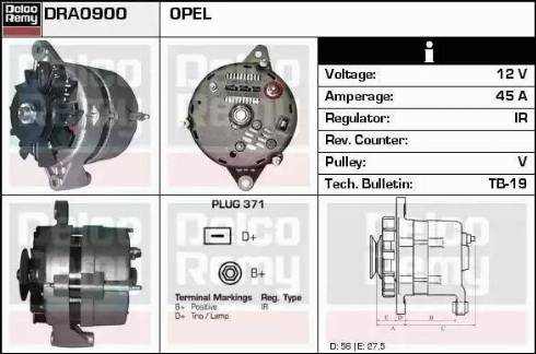 Remy DRA0900 - Генератор www.autospares.lv