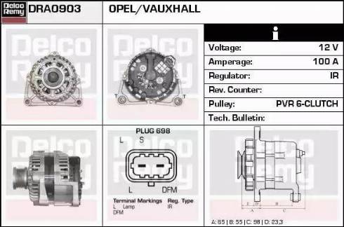 Remy DRA0903 - Генератор www.autospares.lv