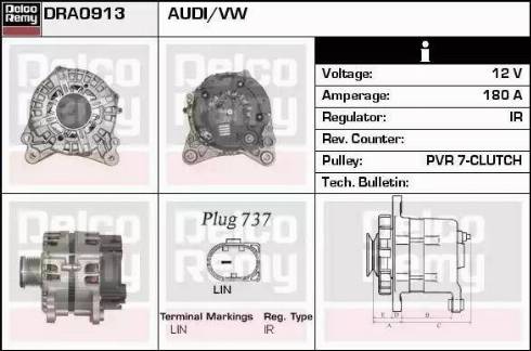 Remy DRA0913 - Генератор www.autospares.lv