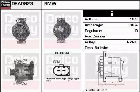 Remy DRA0928 - Генератор www.autospares.lv