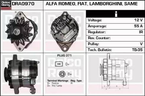 Remy DRA0970 - Генератор www.autospares.lv