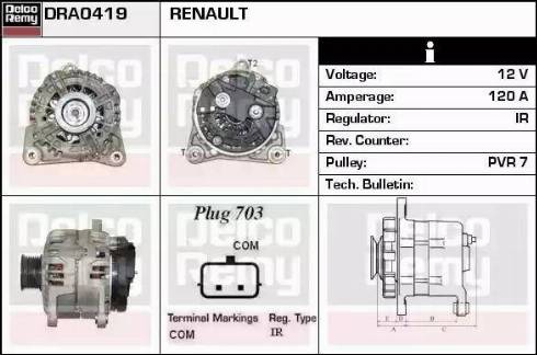 Remy DRA0419 - Генератор www.autospares.lv