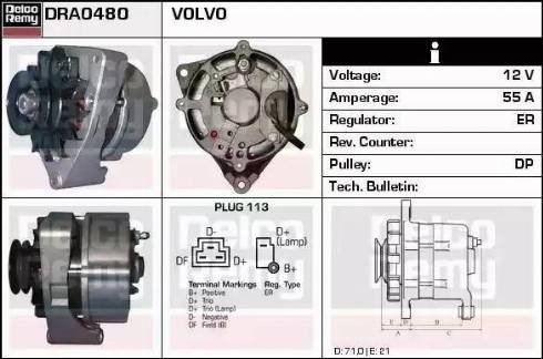 Remy DRA0480 - Ģenerators www.autospares.lv