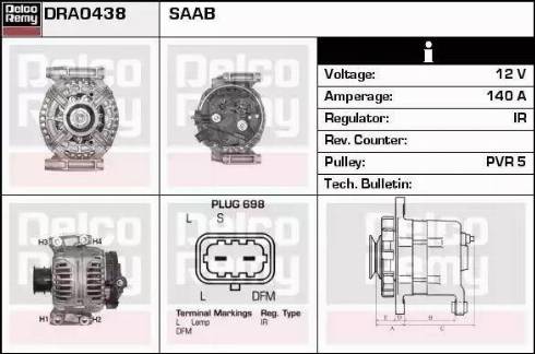 Remy DRA0438 - Генератор www.autospares.lv