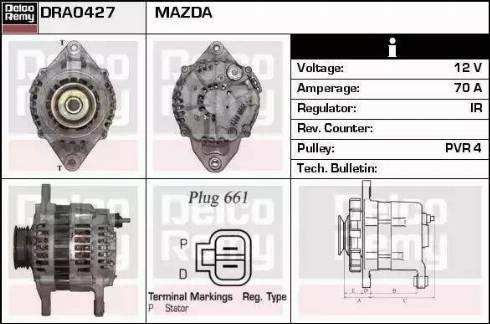 Remy DRA0427 - Генератор www.autospares.lv