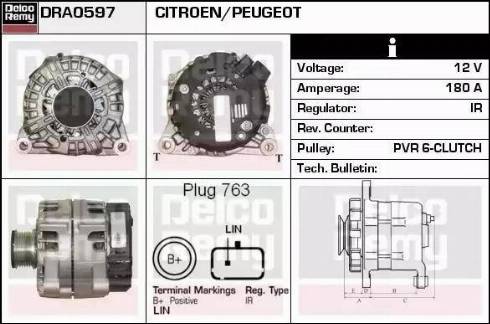 Remy DRA0597 - Генератор www.autospares.lv