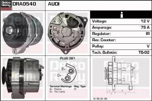 Remy DRA0540 - Ģenerators www.autospares.lv