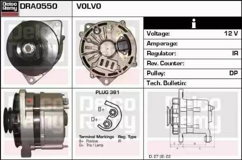 Remy DRA0550 - Генератор www.autospares.lv