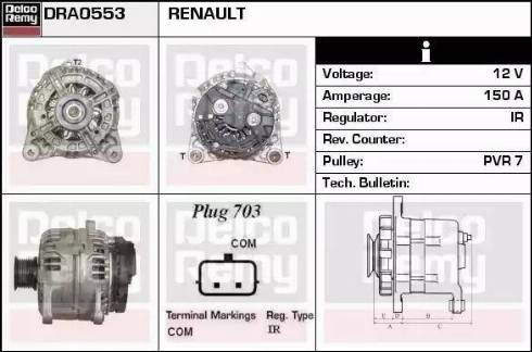 Remy DRA0553 - Ģenerators autospares.lv