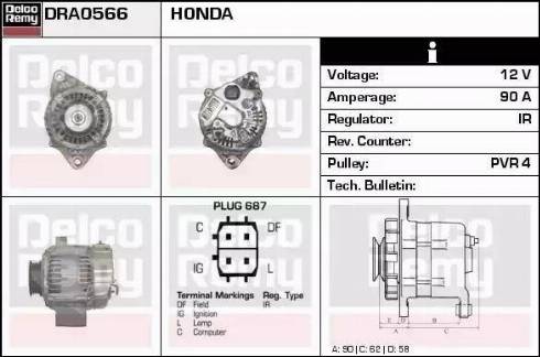 Remy DRA0566 - Генератор www.autospares.lv