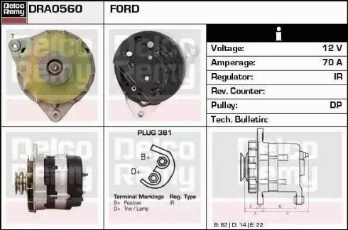 Remy DRA0560 - Генератор www.autospares.lv