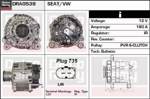 Remy DRA0539 - Ģenerators www.autospares.lv