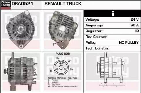 Remy DRA0521 - Генератор www.autospares.lv