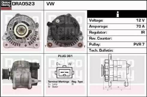 Remy DRA0523 - Генератор www.autospares.lv