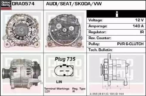 Remy DRA0574 - Alternator www.autospares.lv