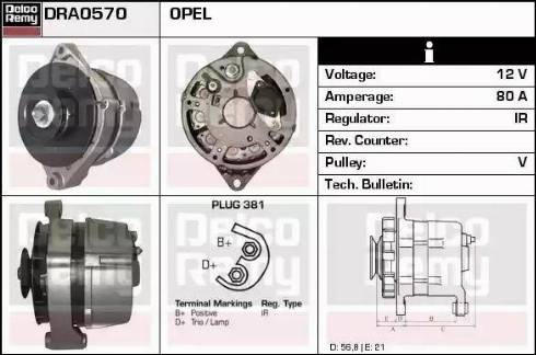 Remy DRA0570 - Генератор www.autospares.lv