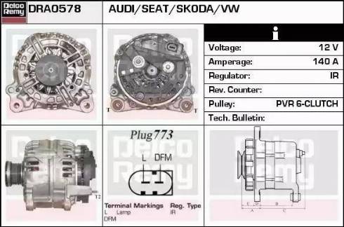 Remy DRA0578 - Генератор www.autospares.lv