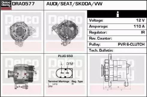 Remy DRA0577 - Генератор www.autospares.lv