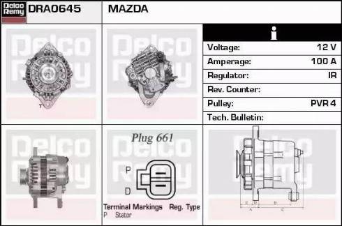 Remy DRA0645 - Alternator www.autospares.lv