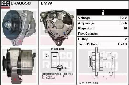 Remy DRA0650 - Генератор www.autospares.lv