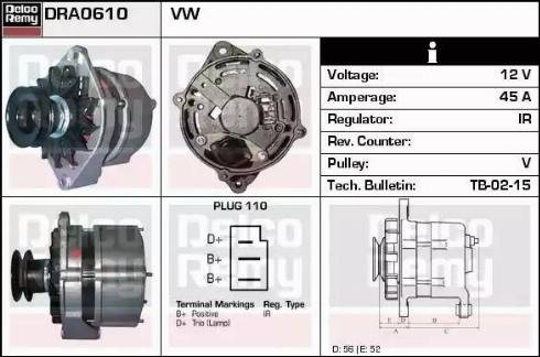 Remy DRA0610 - Генератор www.autospares.lv