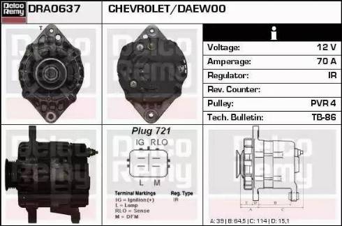 Remy DRA0637 - Генератор www.autospares.lv