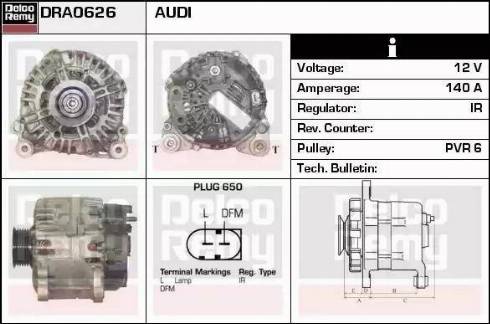 Remy DRA0626 - Генератор www.autospares.lv