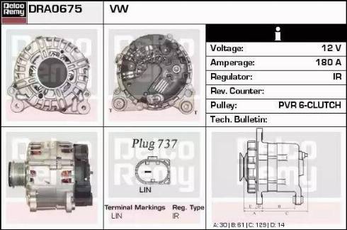 Remy DRA0675 - Генератор www.autospares.lv