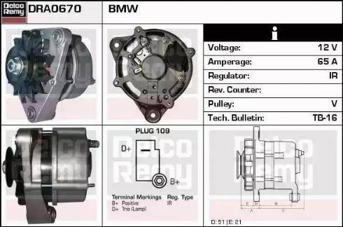 Remy DRA0670 - Генератор www.autospares.lv