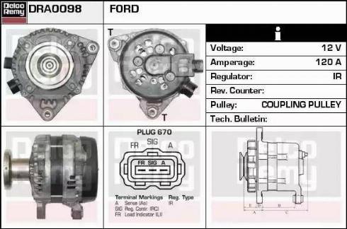 Remy DRA0098 - Ģenerators www.autospares.lv