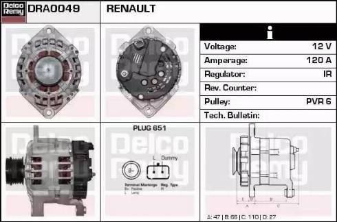 Remy DRA0049 - Alternator www.autospares.lv